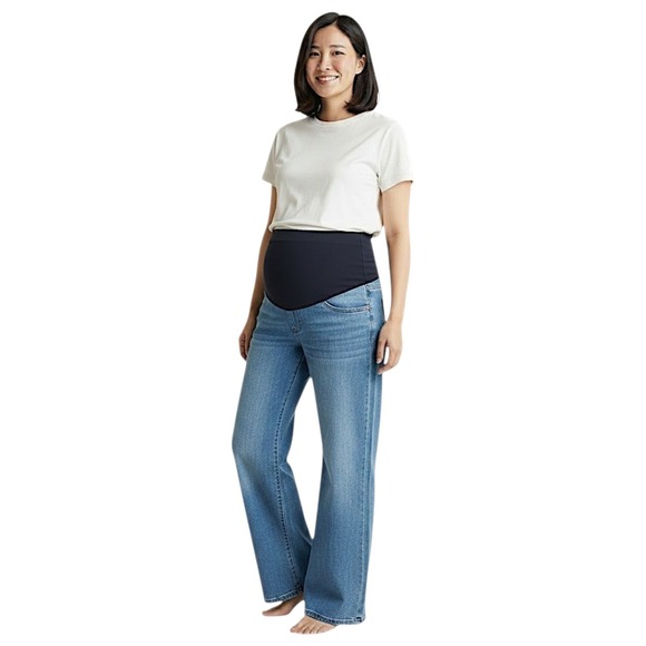 Seraphine Denim - Seraphine Wide Leg Jeans 8 Wom Emmett Light Blue Mid Bump Tencel Maternity Denim